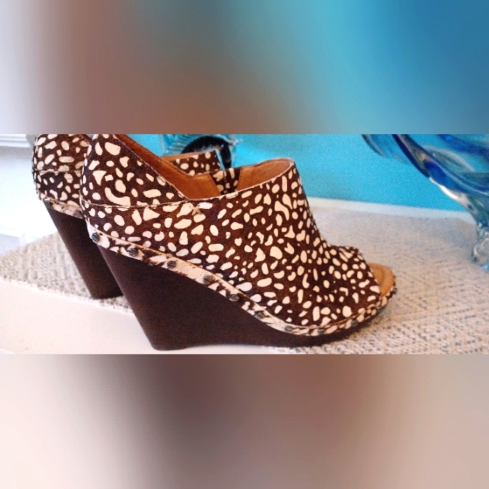 Cow Hide Wedge Heels